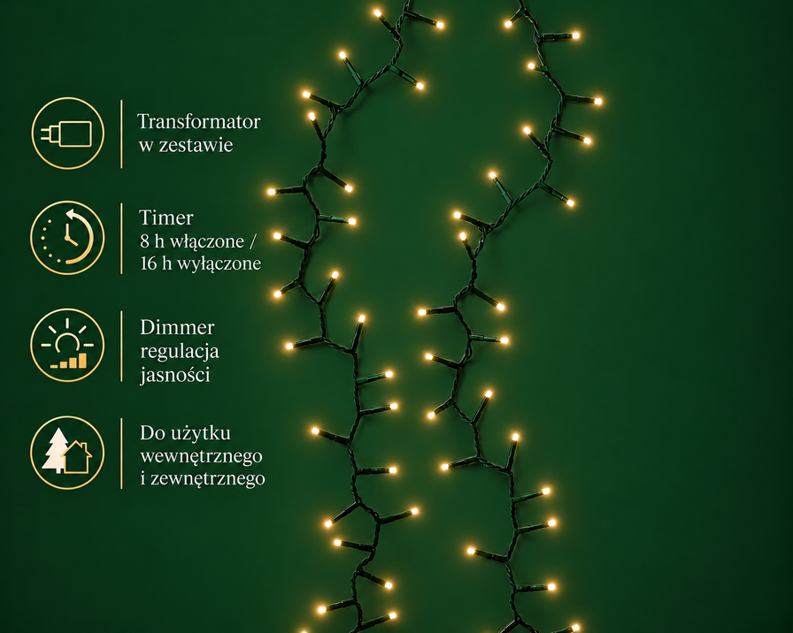 Lampki choinkowe klasyczne LED ciepła biel 